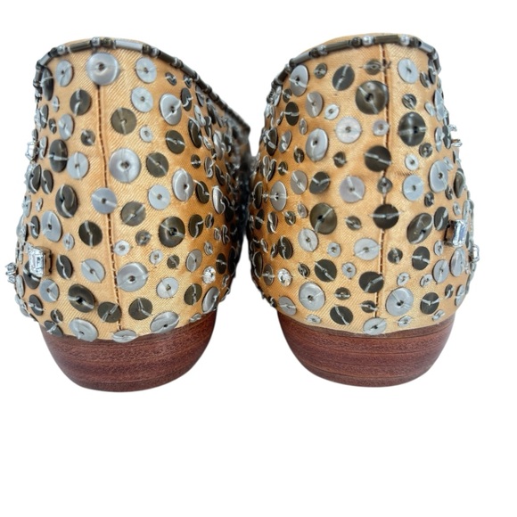 Beverly Feldman Gold Rhinestone and Sequin Bow Ballet Flats Sz. 8.5 Vintage - Picture 5 of 10